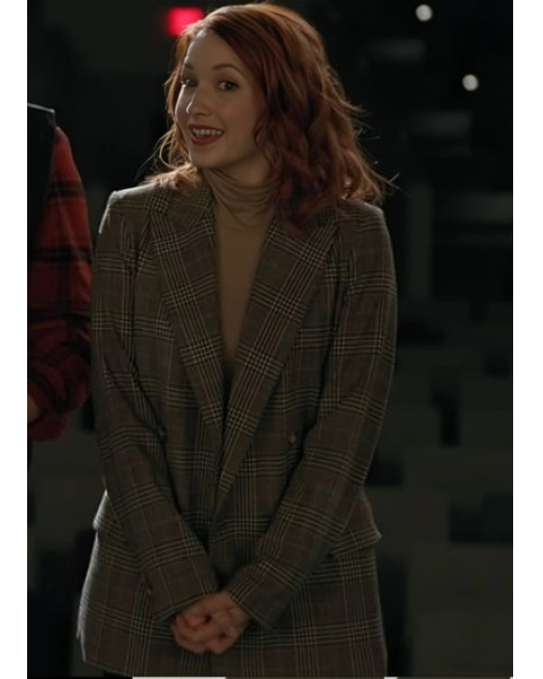 The Wish Swap 2025 Emily Tennant Grey Plaid Blazer – Classic Flair with Modern Comfort