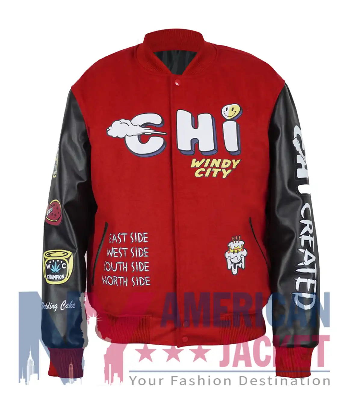 Chi Created Red Varsity Jacket