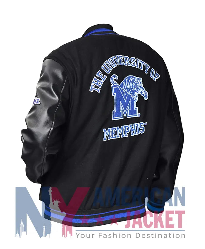 University of Memphis Classic Black Varsity Jacket