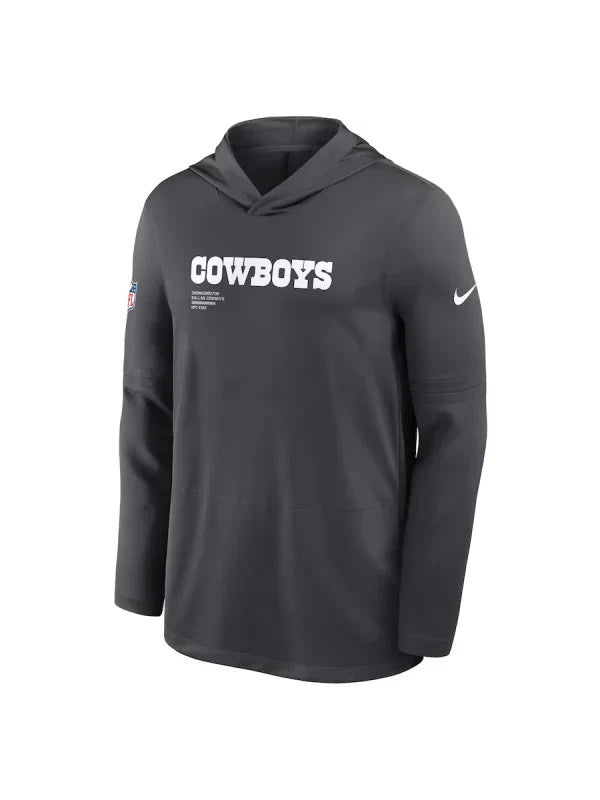 Dallas Cowboys Sideline Performance Long Sleeve Hoodie T-Shirt 🏈 Recreated Edition