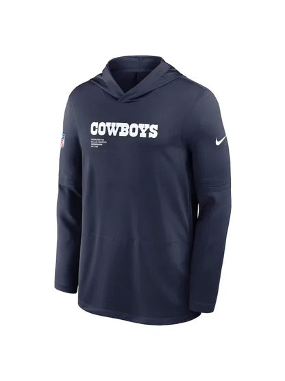 Dallas Cowboys Sideline Performance Long Sleeve Hoodie T-Shirt 🏈 Recreated Edition
