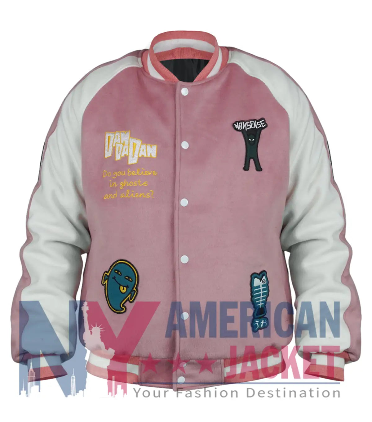 Dandadan 2025 Momo Ayase Pink Varsity Jacket