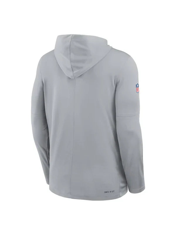 Detroit Lions Sideline Performance Long Sleeve Hoodie T-Shirt 🦁💙 Recreated Edition