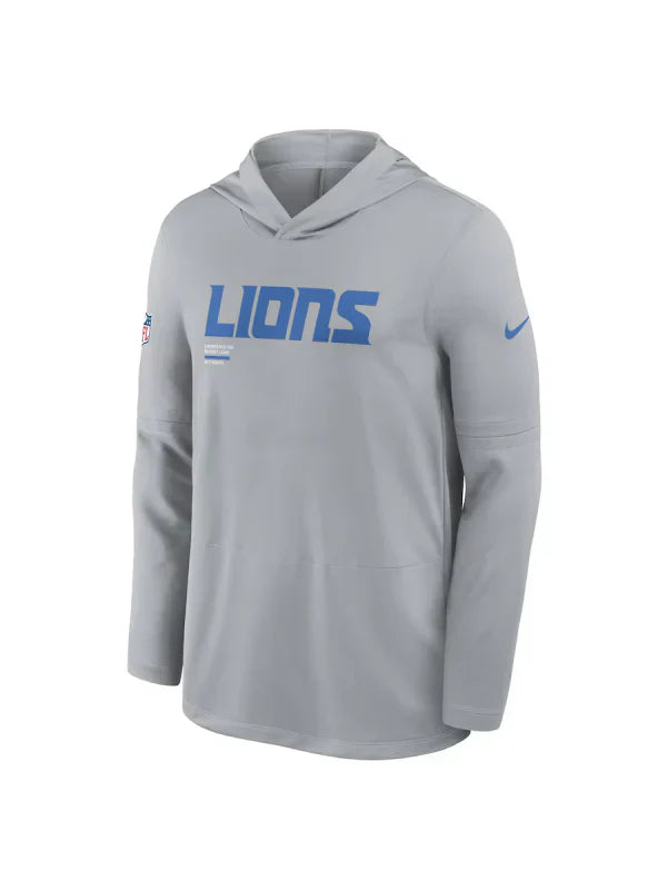 Detroit Lions Sideline Performance Long Sleeve Hoodie T-Shirt 🦁💙 Recreated Edition