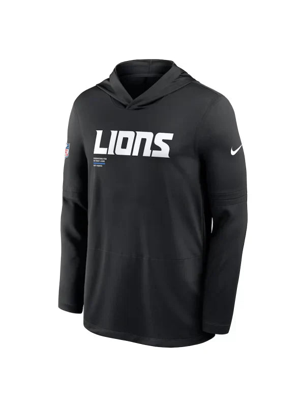 Detroit Lions Sideline Performance Long Sleeve Hoodie T-Shirt 🦁💙 Recreated Edition