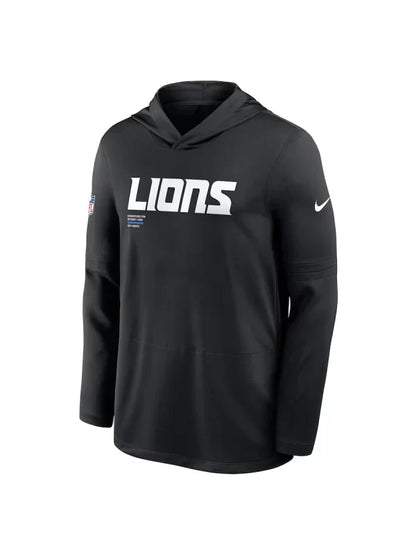 Detroit Lions Sideline Performance Long Sleeve Hoodie T-Shirt 🦁💙 Recreated Edition