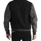 Douglas Men Black Wool Baseball Jacket