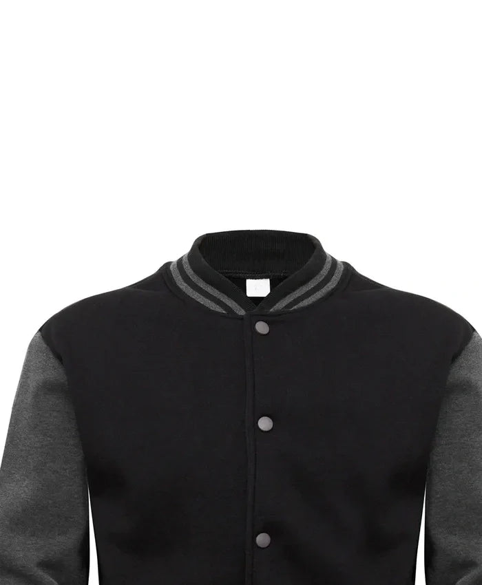 Douglas Men Black Wool Baseball Jacket