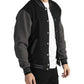 Douglas Men Black Wool Baseball Jacket