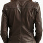 Elsie Leather Brown Jacket - Women Leather Jacket Brown