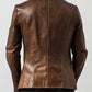 Ethan Distressed Brown Leather Blazer – Brown Leather Jacket