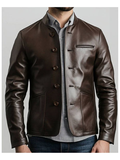 Evelyn Leather Brown Jacket – Men’s Leather Jacket (Brown)