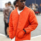 F1 2025 Damson Idris Orange Quilted Jacket – Recreated Edition