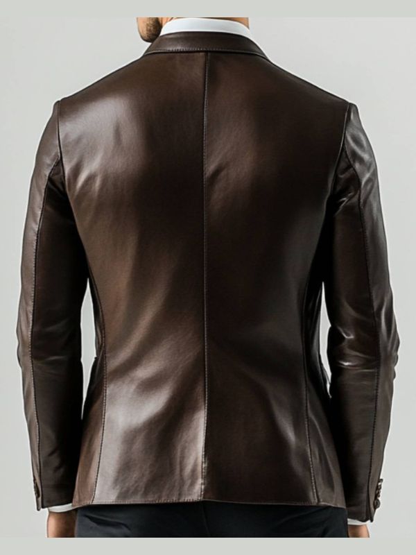 Finley Brown Leather Blazer – Leather Blazer for Men Brown