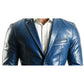 George Blue Leather Blazer – Leather Blazer for Men Blue