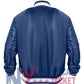 Georgetown Blue Satin Varsity Jacket