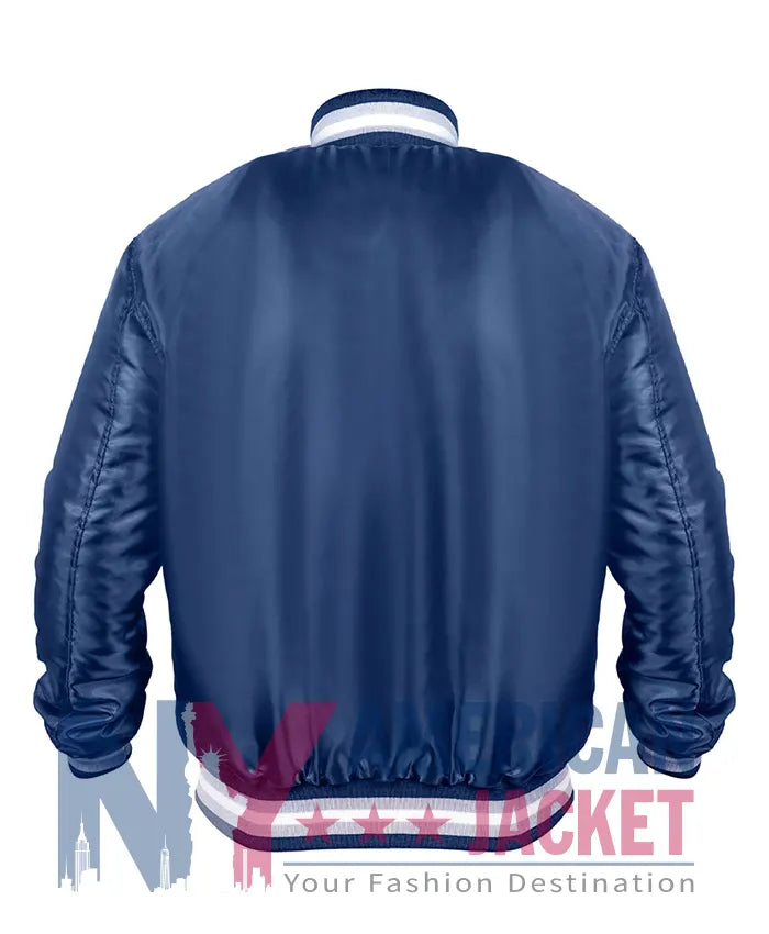 Georgetown Blue Satin Varsity Jacket