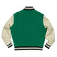 Green And White Varsity Bomber Jacket