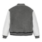 Grey Letterman Varsity Jacket With White Sleeves