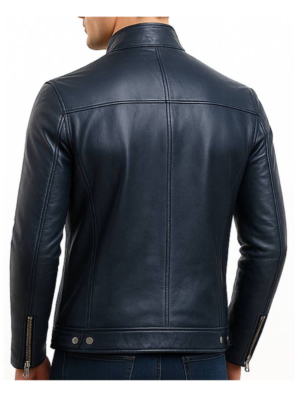 Harrison Blue Leather Jacket – Men Leather Jacket Blue
