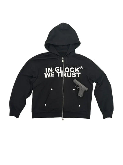 In Glock We Trust Zip-Up Hoodie Recreated Edition