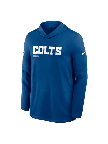 Indianapolis Colts Sideline Performance Long Sleeve Hoodie T-Shirt Recreated Edition