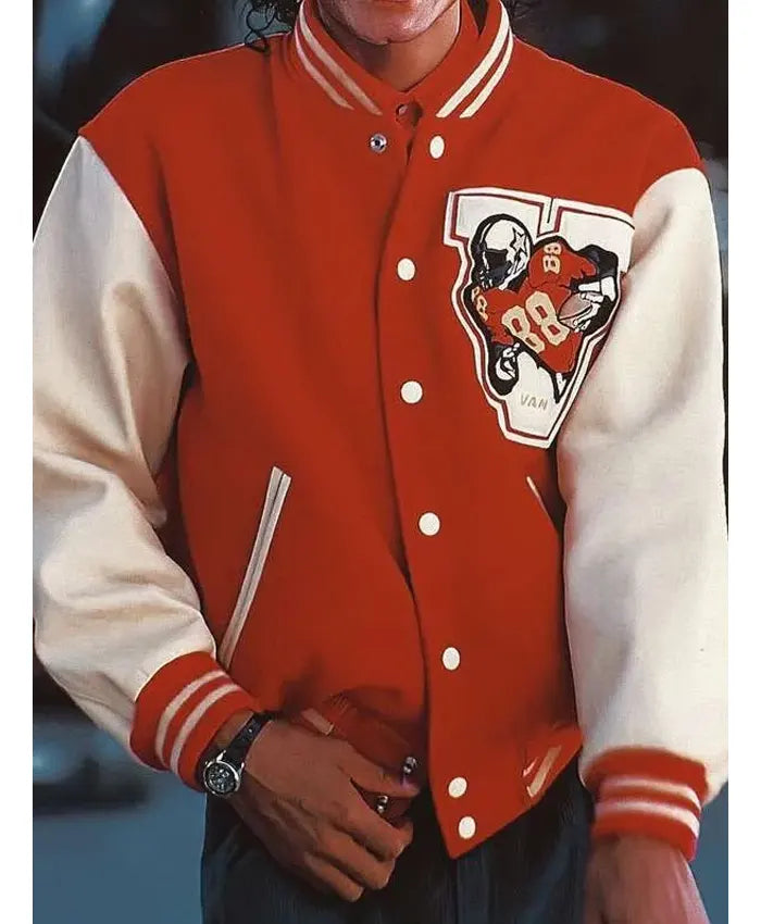 Jaafar Jackson Michael Red Varsity Jacket