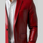Jude Red Leather Blazer - Leather Blazer for Men Red