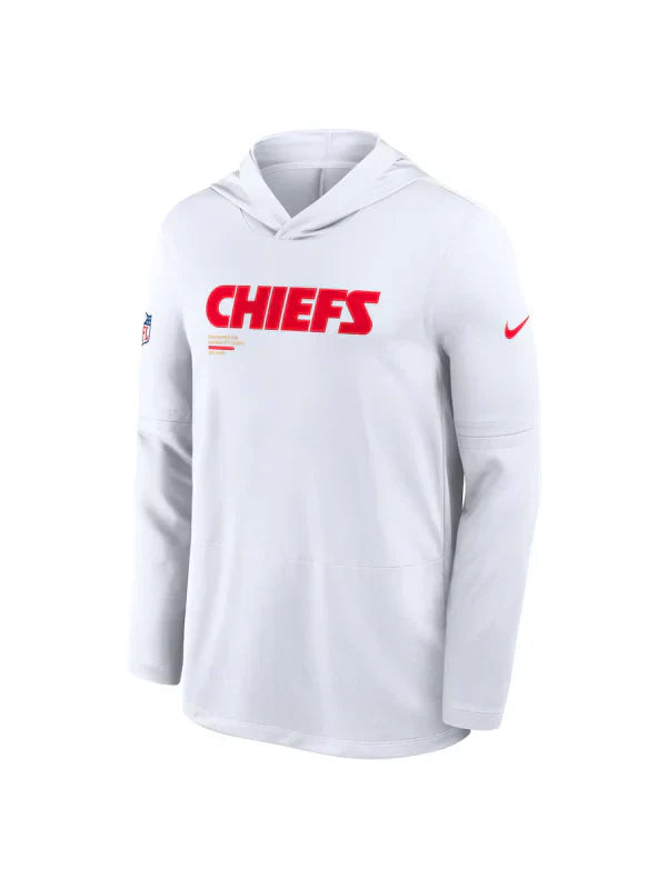 Kansas City Chiefs Sideline Performance Long Sleeve Hoodie T-Shirt Recreated Edition
