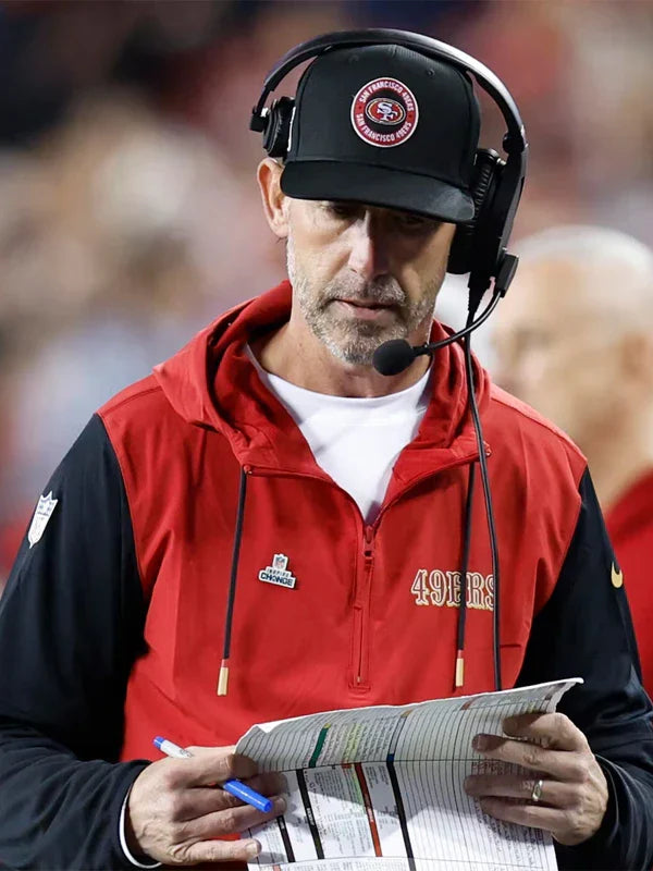 Kyle Shanahan San Francisco 49ers Sideline Hoodie Recreated Edition