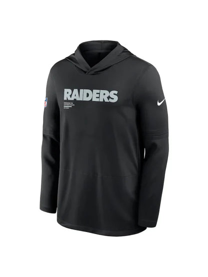 Las Vegas Raiders Sideline Performance Long Sleeve Hoodie T-Shirt Recreated Edition
