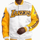 LA Lakers White Yellow Varsity Jacket