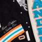 Miami Dolphins Letterman Wool & Leather Varsity Jacket Black & White