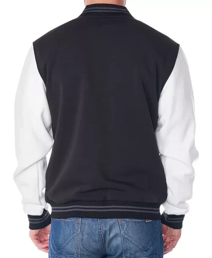 Martinez Black And White Varsity Wool Jacket
