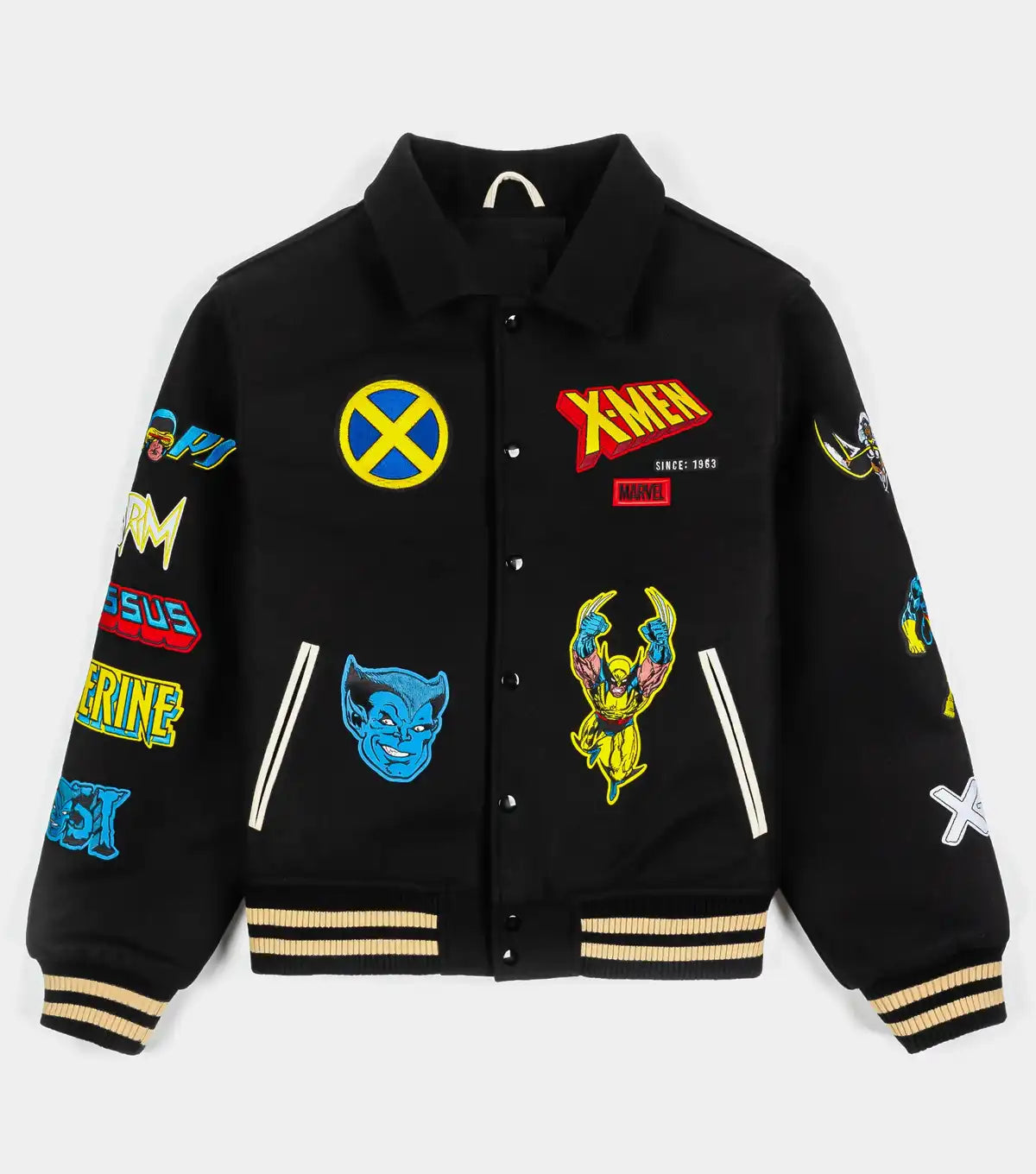 Marvel Team X Men Black Varsity Jacket