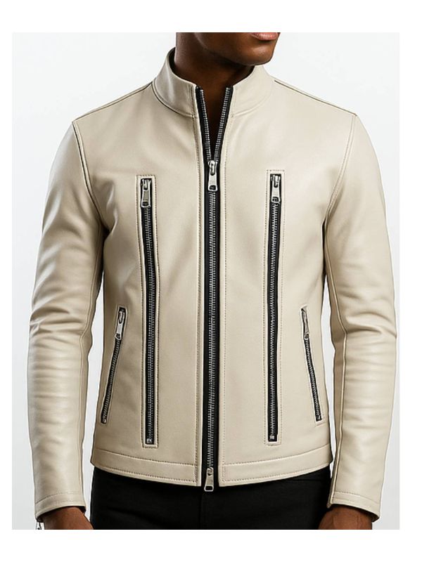 Mason White Leather Jacket – Men’s Premium White Leather Jacket