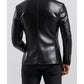 Men Black Premium Leather Blazer