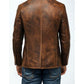 Men’s Premium Brown Distressed Leather Blazer – Sophisticated &amp; Timeless