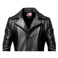 Men Stylish Black Long Leather Coat