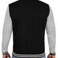 Men’s Black Grey Varsity Bomber Jacket