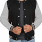 Men’s Black Grey Varsity Bomber Jacket