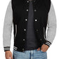 Men’s Black Grey Varsity Bomber Jacket