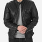 Men’s Black Leather Biker Jacket