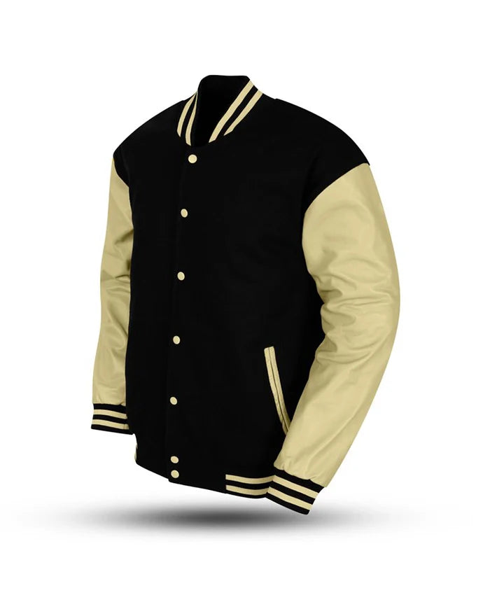 Mens Black Wool OFF-White Varsity Jacket