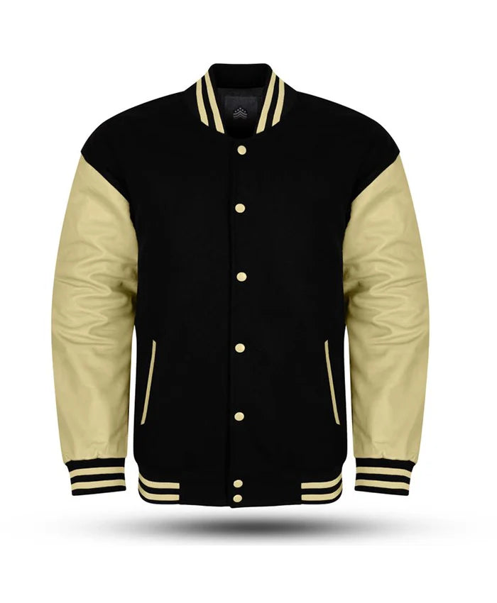 Mens Black Wool OFF-White Varsity Jacket