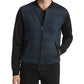 Men’s Blue Colorblock Plaid Bomber Jacket