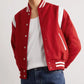 Men’s Casual Red and White Varsity Jacket