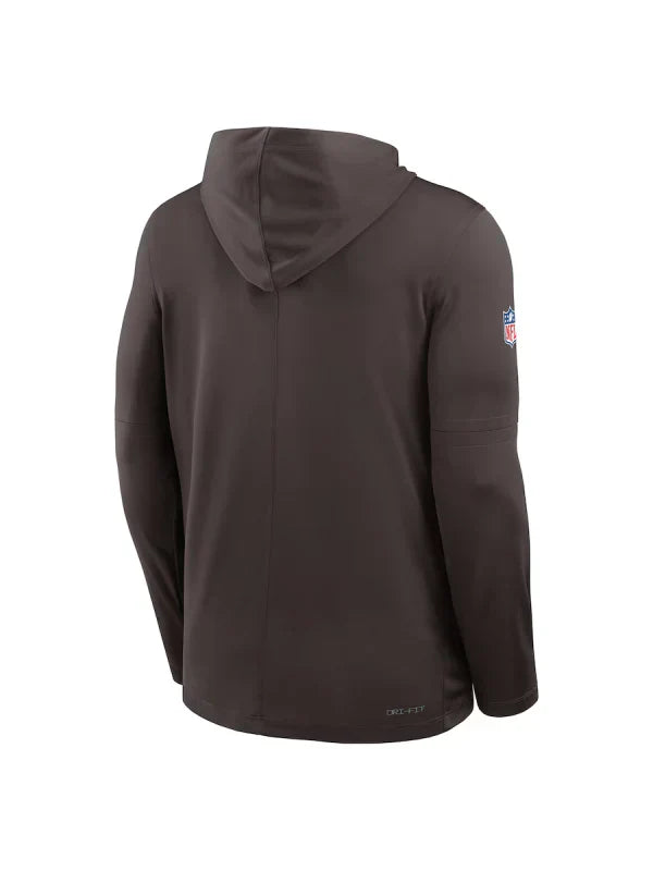 Cleveland Browns Sideline Performance Long Sleeve Hoodie T‑Shirt – Game-Ready Comfort Recreated Edition