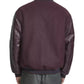 Men’s Burgundy Lettermen Bomber Jacket