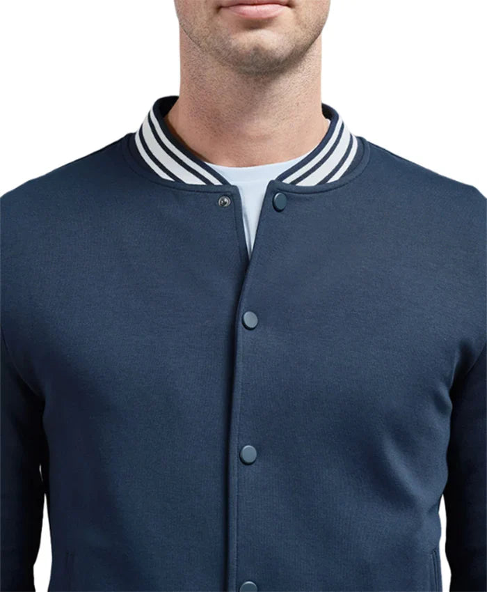 Men’s Navy Blue Lettermen Varsity Jacket